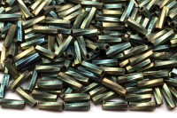 Бисер японский Miyuki Twisted Bugle 2х6мм #1256 патина, матовый ирис, 10 грамм