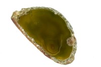 Срез Агата природного, оттенок зеленый, 67х37х5мм, отверстие 2мм, 37-308, 1шт