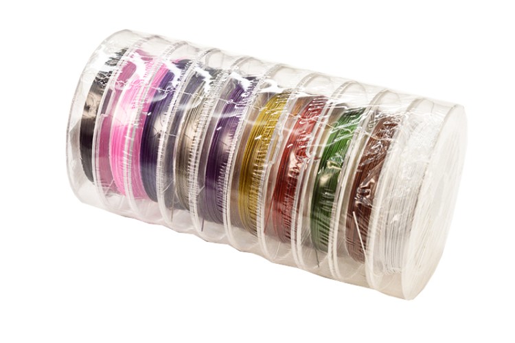 Тросик ювелирный (ланка), толщина 0,30мм, ассорти цветов, 1017-022, 10 катушек (по 10м) Тросик ювелирный (ланка), толщина 0,30мм, ассорти цветов, 1017-022, 10 катушек (по 10м)