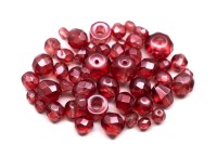 Бусины МИКС №216 Preciosa, бордовая гамма, стеклянные, около 25г (около 80шт)