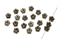 Бусина Flower 5мм, отверстие 1мм, цвет 23980/27500 никель глянцевый, 733-098, 20шт