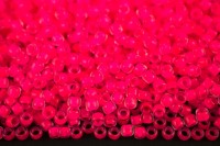 Бисер японский TOHO круглый 8/0 #0971 хрусталь/розовый неон матовый, окрашенный изнутри, 10 грамм