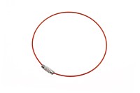 Основа для браслета 22,5см, диаметр 70мм, толщина 1мм, цвет красный, замок винт, латунь/пластик, 16-034, 1шт