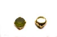Шатоны Preciosa Maxima 8,3мм в оправе, цвет mat olivine DF/gold, 63-165, 4шт