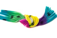 Лента шелковая Шибори, ширина 12см, цвет №116 радуга, 20см