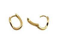 Серьги Конго Овал 16х12х3мм, латунь, позолота, 21-401, 1 пара