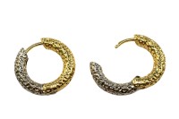 Серьги кольца Конго 18х20х4мм, латунь, родий/позолота, 21-453, 1 пара