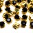 Шатоны Astra 4мм пришивные в оправе, цвет 38 чёрный/золото, стекло/латунь, 62-017, 50шт - Шатоны Astra 4мм пришивные в оправе, цвет 38 чёрный/золото, стекло/латунь, 62-017, 50шт