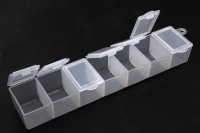 Контейнер для мелочей прямоугольный 7 ячеек 15,3х3,4х2,4см, пластиковый, 1005-017, 1шт
