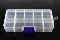 Контейнер для мелочей прямоугольный 10 ячеек, 13х7х2,3см, пластиковый, съемные перегородки, 1005-004, 1шт
