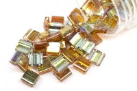 Бисер японский MIYUKI TILA #55019 Crystal Brown Rainbow, радужный прозрачный, 5 грамм