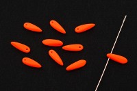 Бусины Dagger beads 11х3мм, отверстие 0,8мм, цвет 25122 оранжевый, неон матовый, 736-135, 10шт