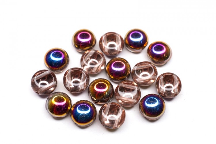 Бусины Candy beads 8мм, два отверстия 0,9мм, цвет 00030/29501 хрусталь, фиолетовый ирис, 705-058, 10г (около 21шт) Бусины Candy beads 8мм, два отверстия 0,9мм, цвет 00030/29501 хрусталь, фиолетовый ирис, 705-058, 10г (около 21шт)