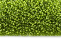 Бисер китайский круглый размер 12/0, цвет 0319 зеленый, цветная линия внутри, 450г