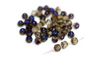 Бусины Hill beads 6мм, отверстие 0,5мм, цвет 00030/22203 сине-серый прозрачный, 722-008, около 10г (около 45шт)
