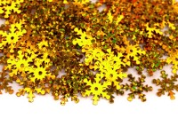 Пайетки Снежинки, диаметр 13мм, цвет золотистый с голографическим эффектом, 1022-025, 10г