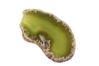 Срез Агата природного, оттенок зеленый, 79х44х5,5мм, отверстие 2мм, 37-268, 1шт