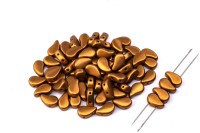 Бусины PaisleyDuo 8х5мм, отверстие 0,8мм, цвет 00030/01740 золотой металлик матовый, 751-012, 10г (около 37шт)