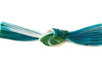 Лента шелковая Шибори, ширина 12см, цвет №115 зеленый/белый, 20см