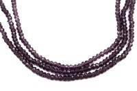 Бусина стеклянная Рондель 2,5х2мм, цвет фиолетовый, прозрачная, 501-150, 1 нить (около 165шт, около 30см)