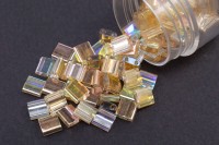 Бисер японский MIYUKI TILA #55018 Crystal Yellow Rainbow, радужный прозрачный, 5 грамм