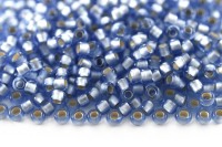 Бисер японский TOHO круглый 8/0 #0033F светлый сапфир матовый, серебряная линия внутри, 10 грамм
