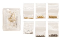 Обжимные бусины для кримпов 3x2-2х1-1.5x0.8мм, цвет золото/платина, хирургическая сталь, 35-033, 1уп (около 300шт)