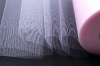 Фатин средней жесткости, ширина 15см, цвет светло-розовый, 100% нейлон, 1035-003, 1 метр