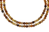 Бусина Агат круглая граненая 4мм, отверстие 1мм, желто-коричневый, полупрозрачная, 541-023, 10шт