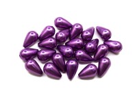Бусины акриловые Капля 16х10мм, отверстие 1,5мм, цвет фиолетовый, имитация жемчуга, 540-238, 10шт
