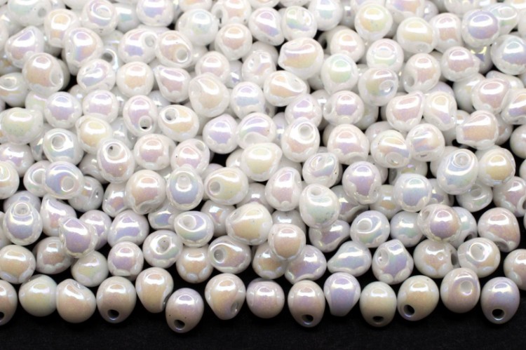Бисер MIYUKI Drops 3,4мм #0471 белый, радужный непрозрачный, 10 грамм Бисер MIYUKI Drops 3,4мм #0471 белый, радужный непрозрачный, 10 грамм