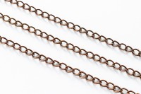 Цепочка для бижутерии звено овальное 5х3,5х0,8мм, цвет медь, железо, 27-067, 1м