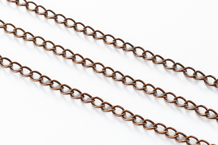 Цепочка для бижутерии звено овальное 5х3,5х0,8мм, цвет медь, железо, 27-067, 1м Цепочка для бижутерии звено овальное 5х3,5х0,8мм, цвет медь, железо, 27-067, 1м