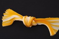 Лента шелковая Шибори, ширина 12см, цвет №114 оранжевый/белый, 20см