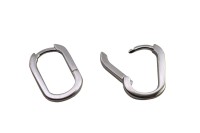 Серьги Конго Овал 16х12х2мм, латунь, родий, 21-410, 1 пара