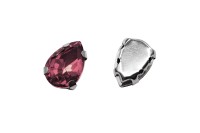 Кристалл Капля 10х7мм пришивной в оправе, цвет коричневый, стекло, 43-134, 2шт