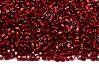 Бисер чешский PRECIOSA Богемский граненый, рубка 9/0 97120 бордовый, серебряная линия внутри, около 10 грамм