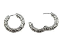 Серьги кольца Конго 18х20х4мм, латунь, родий, 21-451, 1 пара