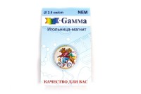 Игольница магнит Гамма 33 Мишки на велосипеде, размер 2,5см, 1034-145, 1шт