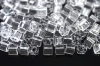 Бисер японский TOHO Cube кубический 4мм #0001 хрусталь, прозрачный, 5 грамм