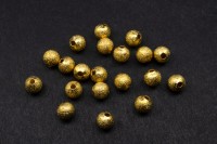 Бусина с напылением 4мм, отверстие 1мм, цвет золото, латунь, 504-027, 10шт