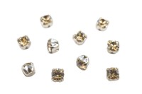 Шатоны Preciosa Maxima 3,2мм в оправе, цвет crystal DF Golden Honey/silver, 63-223, 10шт
