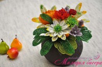 Осенние цветы из бисера, набор для рукоделия, 60-028, 1 шт