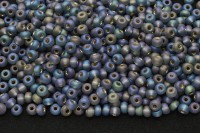 Бисер чешский PRECIOSA круглый 6/0 47019М матовый серый радужный, серебряная линия внутри, 50г