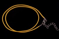 Основа для кулона или колье Шнур вощеный с карабином 1,5мм х 43см + 5см цепочка, цвет желтый, 34-015, 1шт