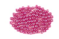 Бусины акриловые круглые 6мм, отверстие 1мм, цвет розовый, имитация жемчуга, 528-013, 10г (около 90шт)