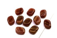 Бусина фигурная 13х10мм, цвет коричневый, непрозрачная, стеклянная, 735-236, 10шт