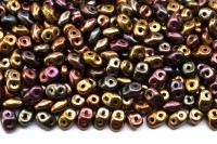 Бусины SuperDuo 2,5х5мм, отверстие 0,8мм, цвет 00030/01640 фиолетовый ирис матовый, 706-165, 10г (около 120шт)