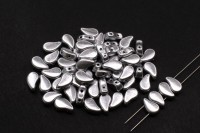 Бусины PaisleyDuo 8х5мм, отверстие 0,8мм, цвет 00030/01700 серебро металлик матовый, 751-010, 10г (около 37шт)