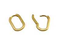 Серьги Конго Овал 16х12х2мм, латунь, позолота, 21-411, 1 пара